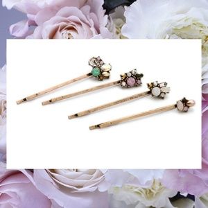 Antiqued Crystal Hairpins